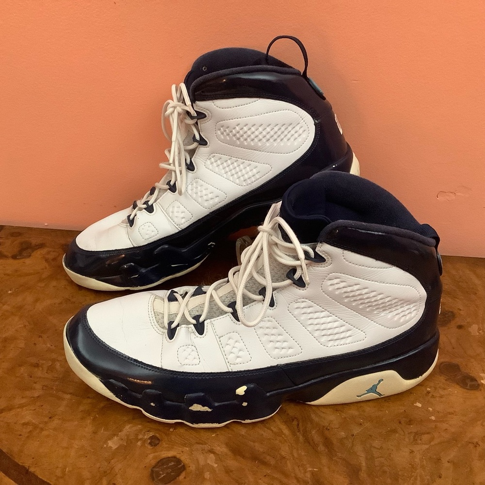 Nike Air Jordan 9 Retro Pearl Blue  Men’s  Size 13 Sneakers 302370–145  Flaws